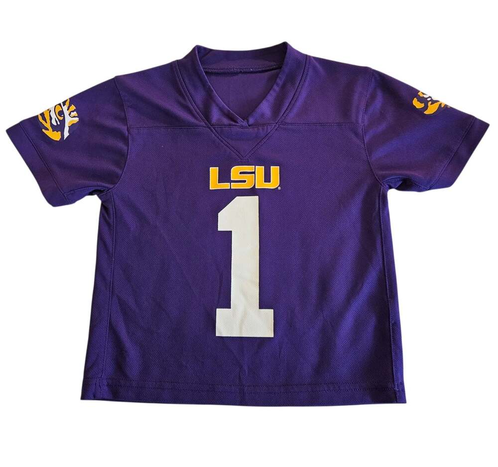 LSU Tigers Toddler #1 Football Jersey Purple